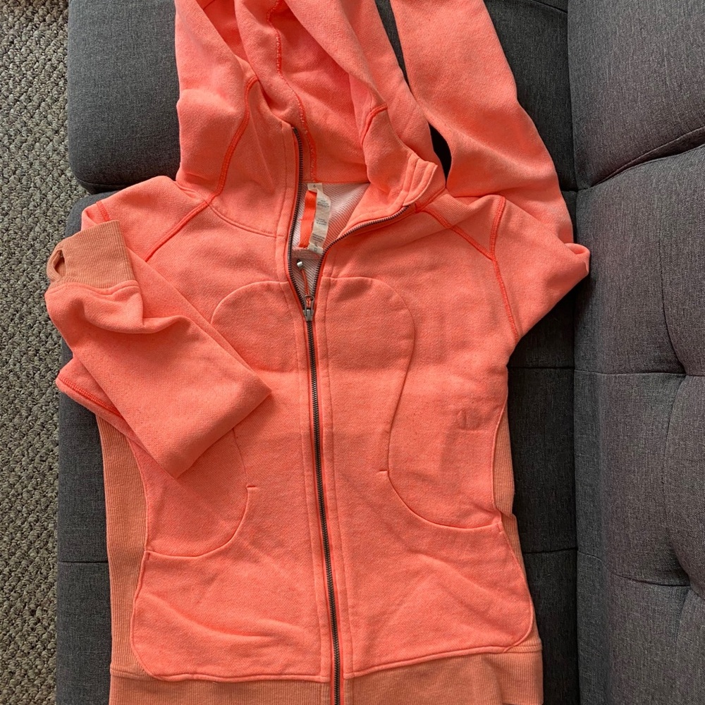 Lululemon Scuba Hoodie Orange Coral Pink Size 6